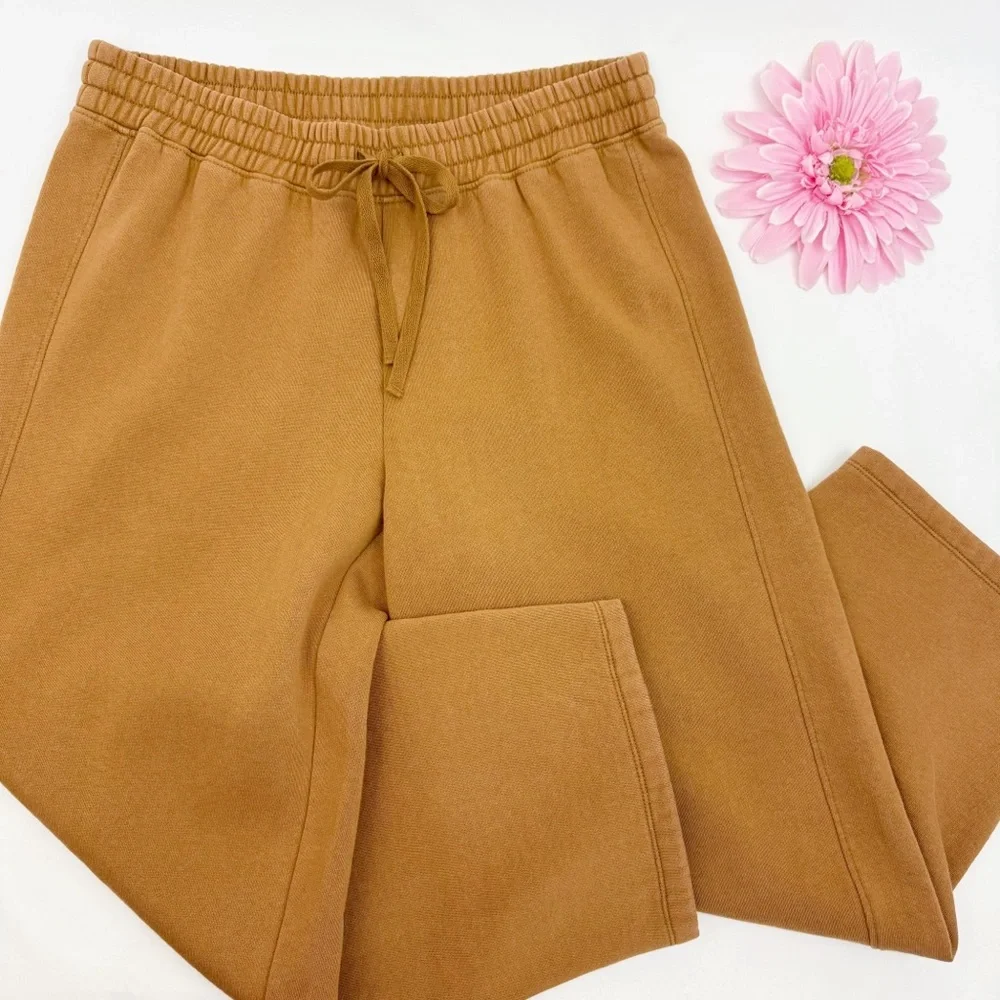 Hatch The Romy Darted Sweatpants Maternity Barrel Leg Rubber Tan Mustard